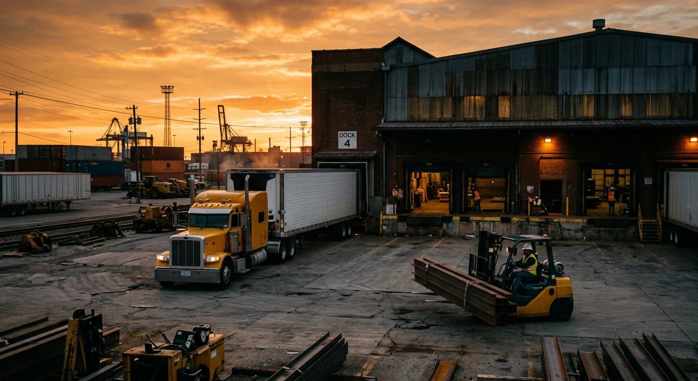 Packed material prepared for dispatch — representative infrastructure imagery