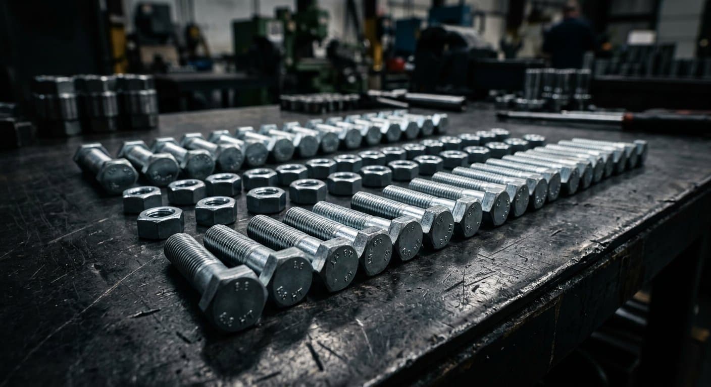 Hex bolts and nuts
